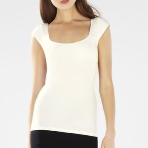 BCBG Penny Cap-Sleeve Top in White, sz M/L